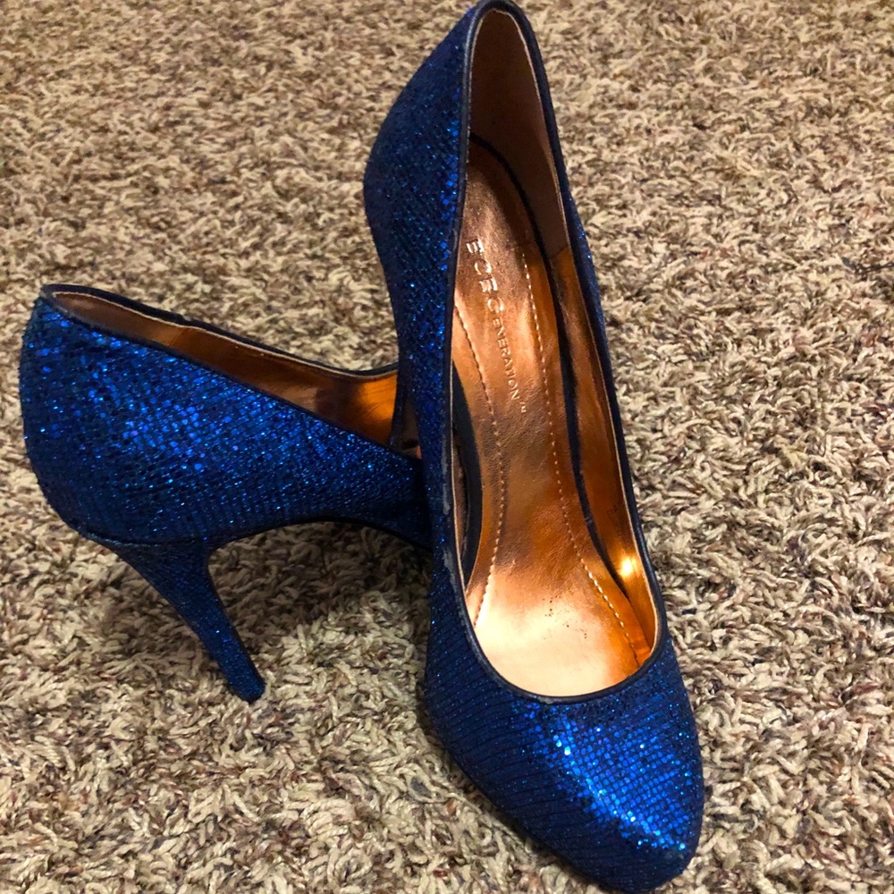 BCBGeneration Sparkly Blue Heels